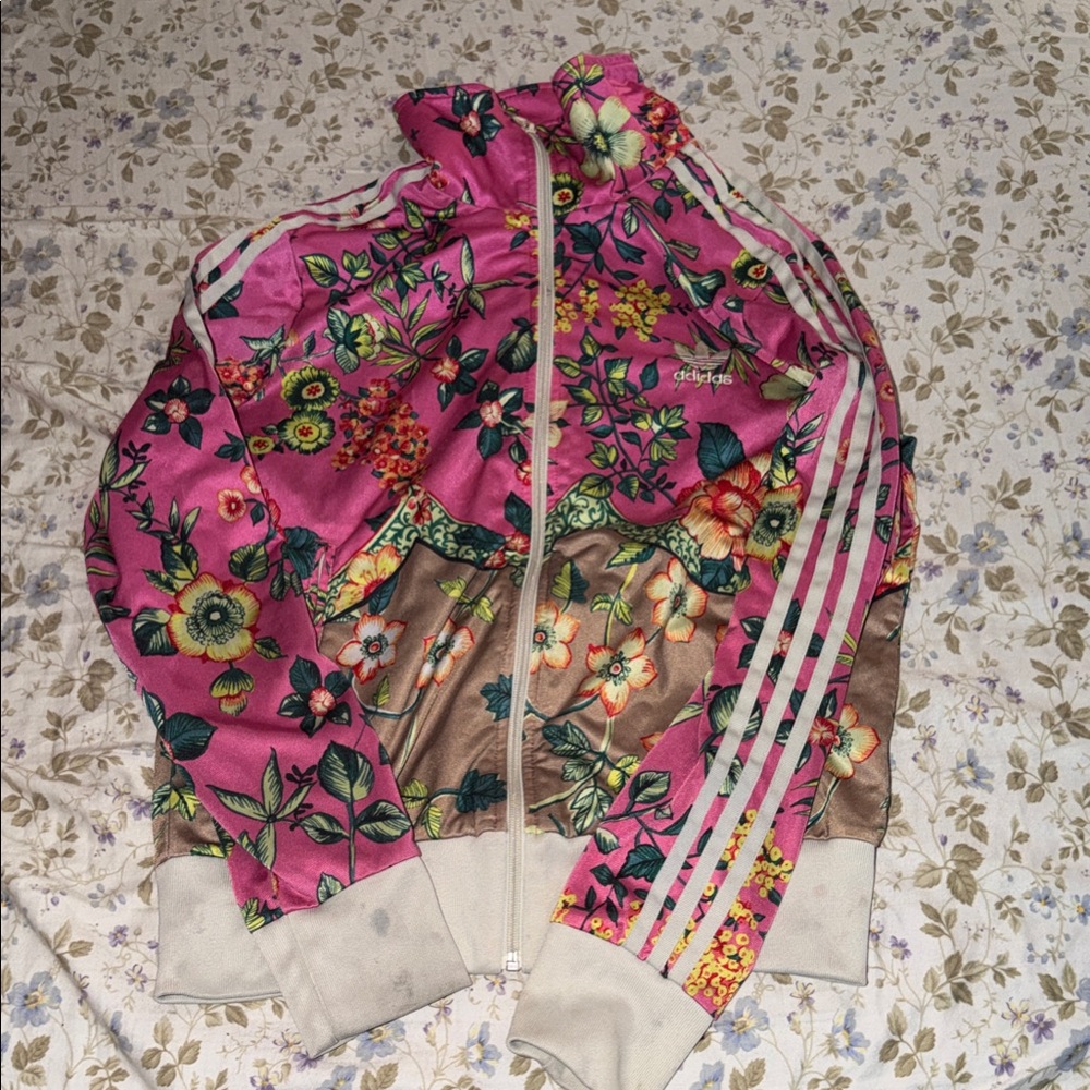Adidas Pink Floral Track Jacket